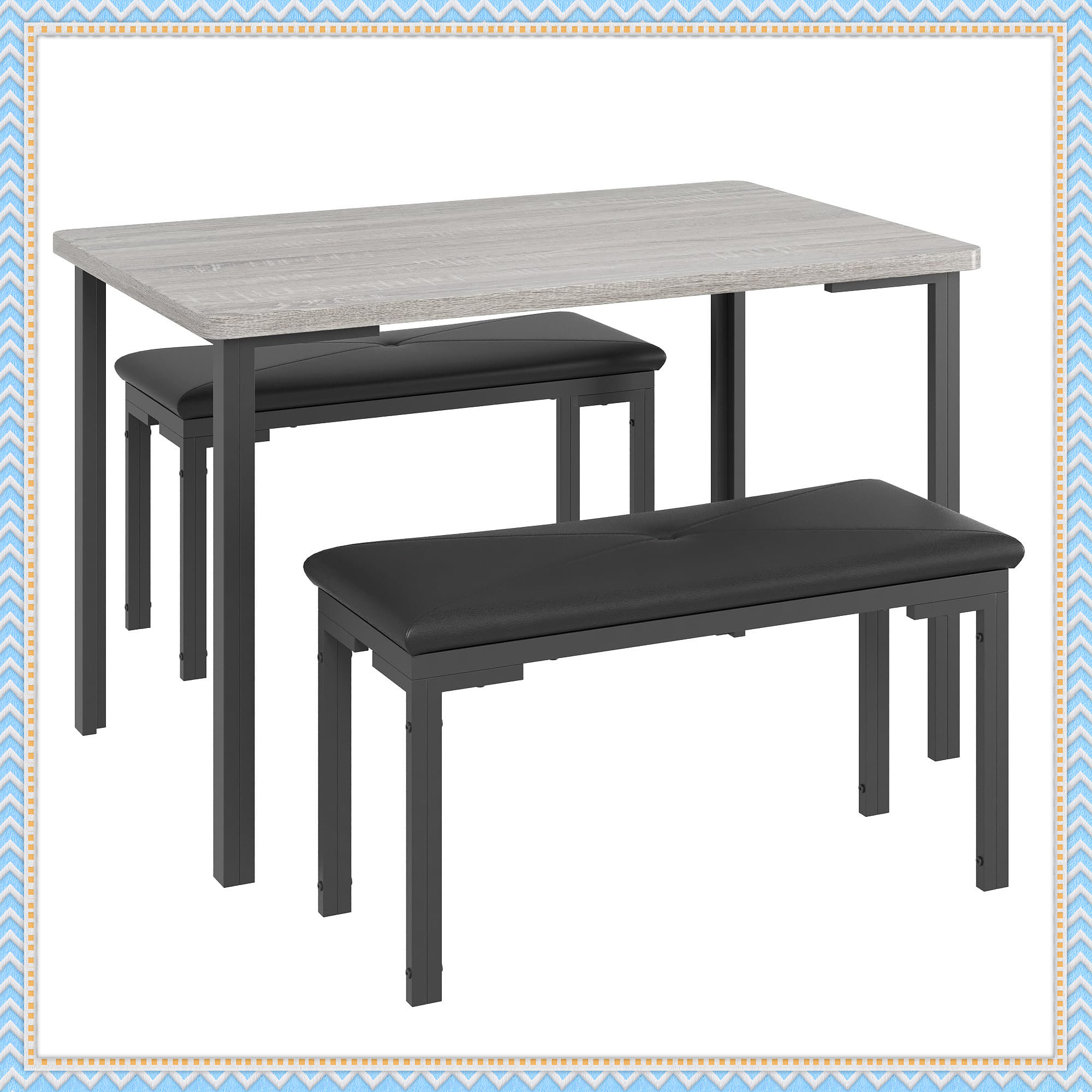 Ebern Designs 43.3" Breakfast Nook Table Set for 4 – Compact Kitchen ...